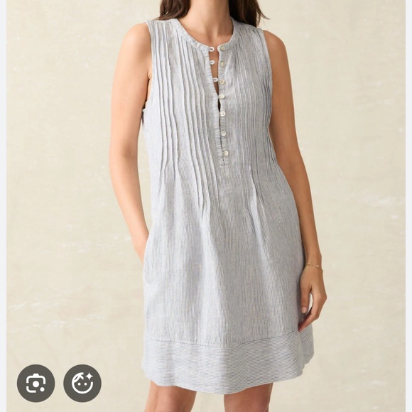 FAHERTY Isha Dress in Blue Mini Stripe - Picture 1 of 6